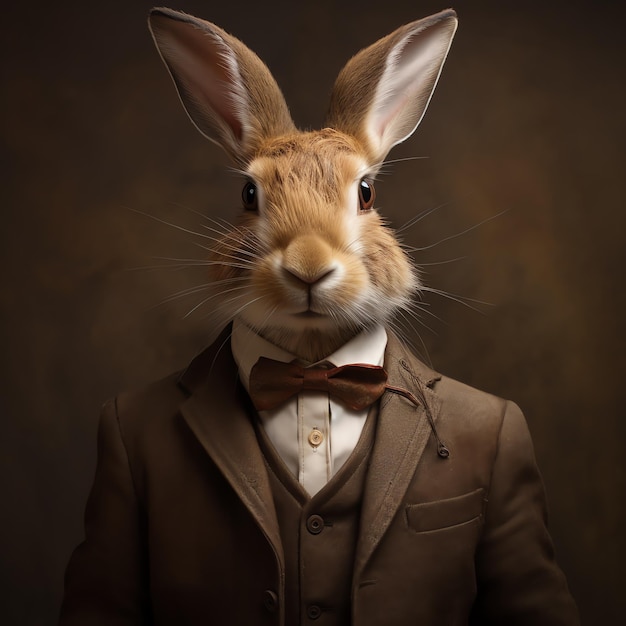 Un lapin en costume