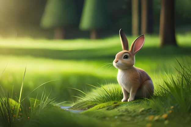 Lapin dans la forêt