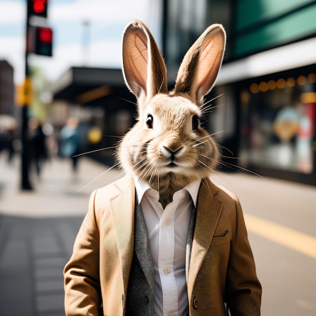 Un lapin dans la ville un lapin dans un lapin des oreilles de lapin un lapin en ville un rabbin dans un r