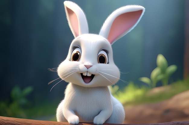 Lapin de dessin animé mignon généré par IA