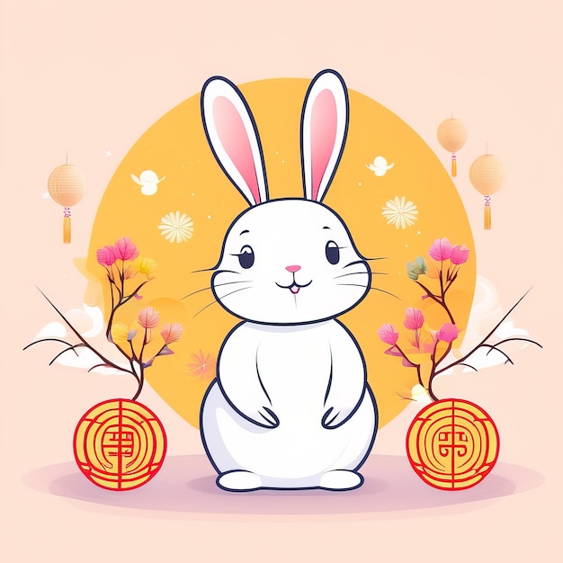 un lapin de dessin animé avec les mots l'année dessus