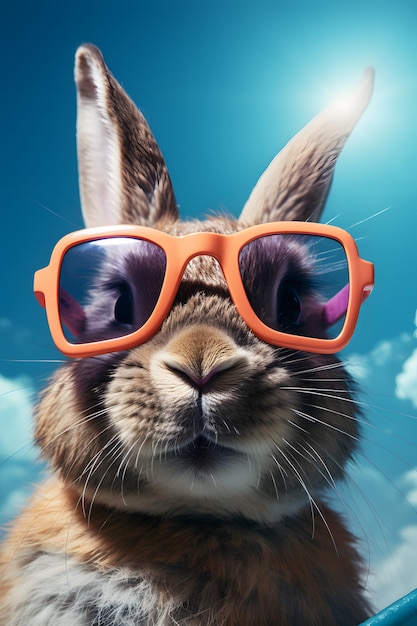 Lapin drôle portant des lunettes de soleil