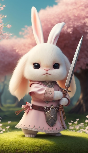 Un lapin avec une épée