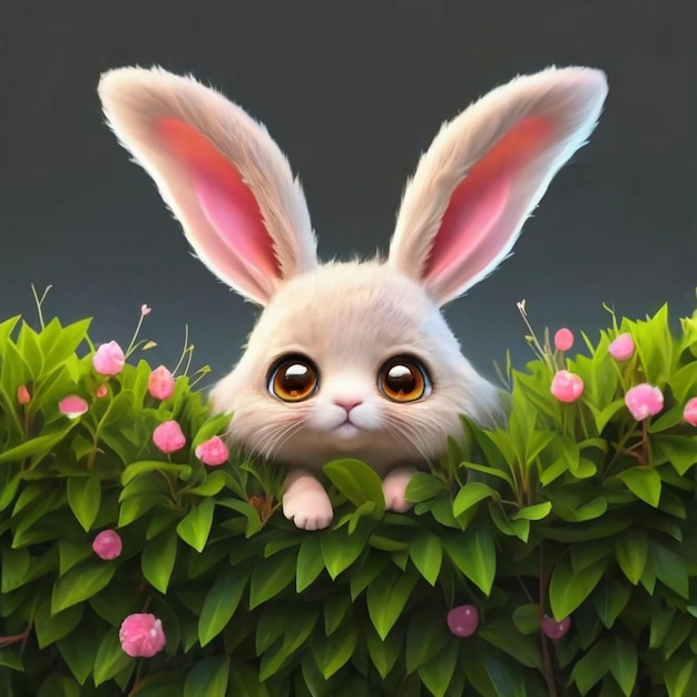 Photo le lapin est mignon en 3d.