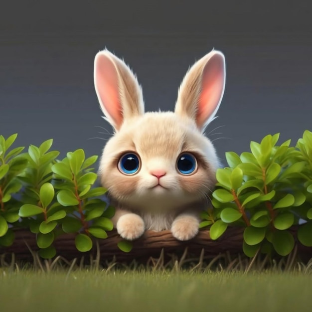 Le lapin est mignon en 3D.