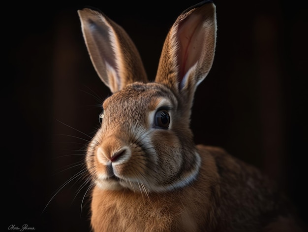 Lapin de façon réaliste photo portrait générative ai