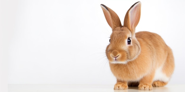 Un lapin sur fond blanc