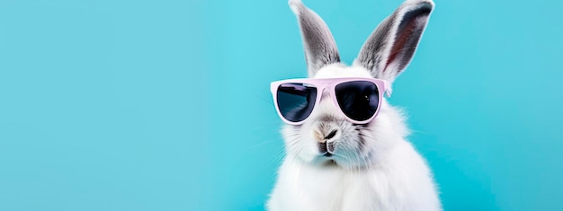 Lapin avec fond de lunettes Generative AI