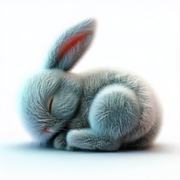 Photo un lapin avec une fourrure bleue dort.