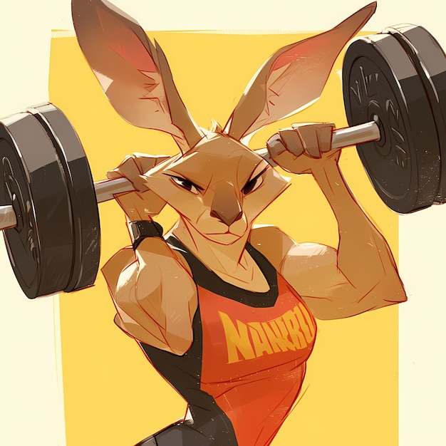 Le lapin frénétique du fitness