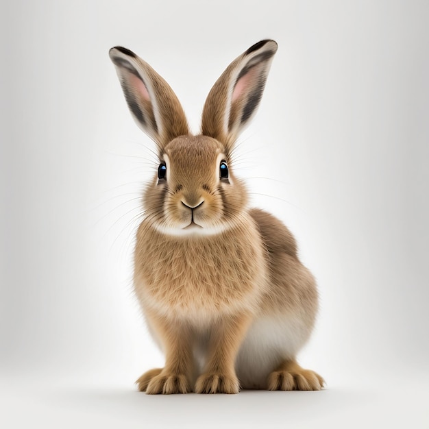 Un lapin avec de grandes oreilles et un grand oeil bleu