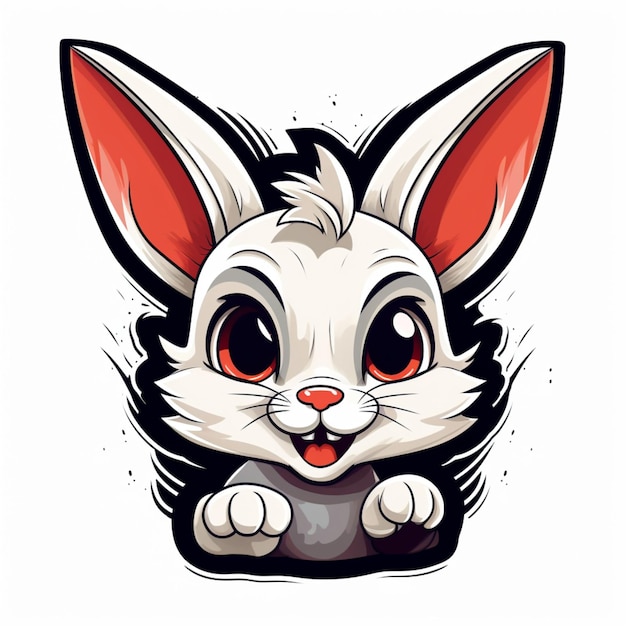 lapin de logo de dessin animé