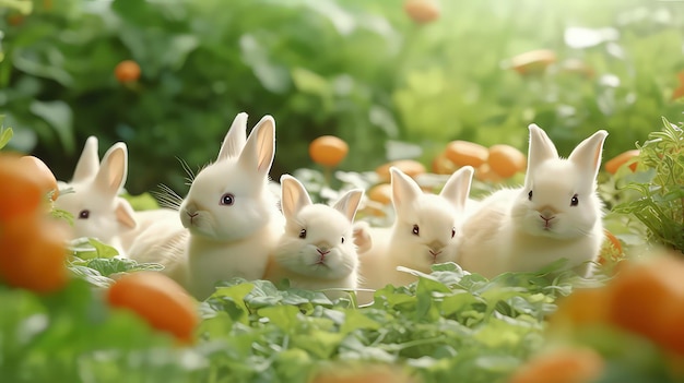 Photo le lapin mignon dans le jardin avec une photo esthétique