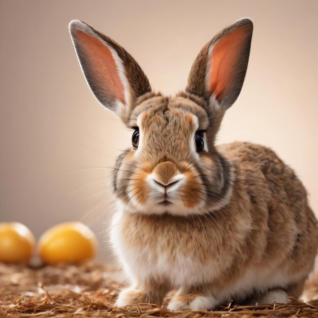 Un lapin mignon sur un fond blanc .