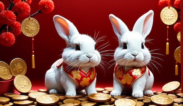 Le lapin de la nouvelle année chinoise Les signes du zodiaque du lapin du nouveau an chinois