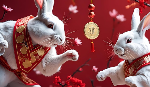 Le lapin de la nouvelle année chinoise Les signes du zodiaque du lapin du nouveau an chinois