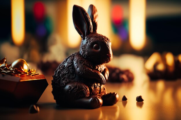 Un lapin de Pâques en chocolat Photo d'art