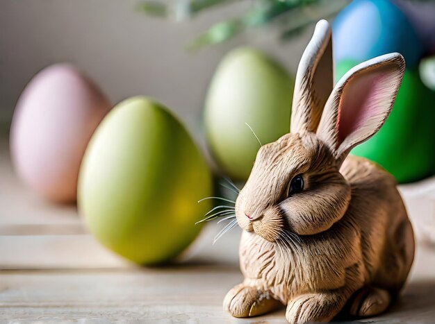 Photo lapin de pâques confortable détaillé concentré de haute qualité