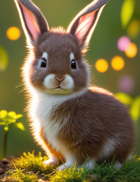 Lapin de Pâques dans la forêt IA générative