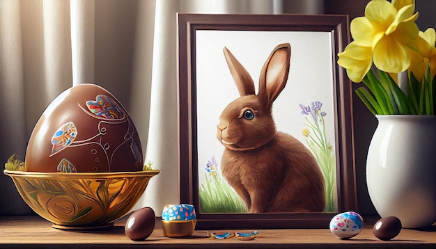 lapin de pâques extrêmement mignon oeufs en chocolat décorations de pâques