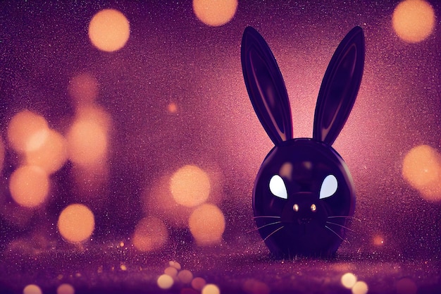 Lapin pour Noël lapin mignon sur le fond des lumières de Noël Joyeuse surprise