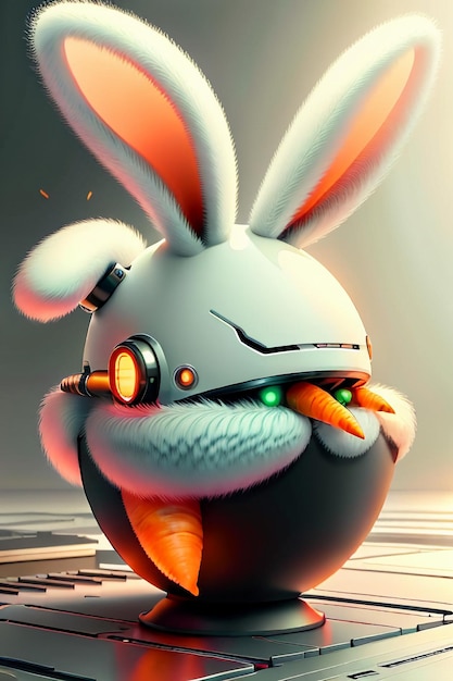 Le lapin qui est placé dans la tasse aime les carottes fond d'écran de conception de mini lapin créatif