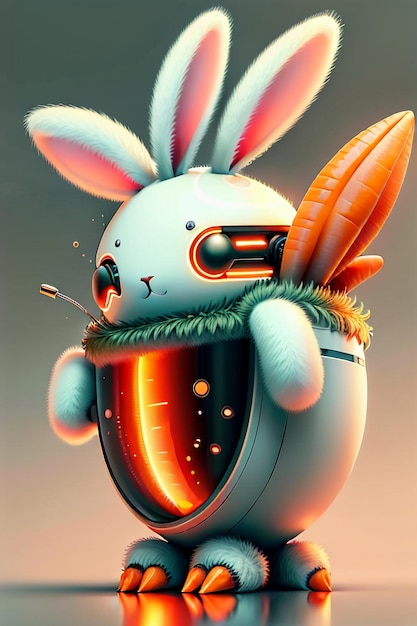 Le lapin qui est placé dans la tasse aime les carottes fond d'écran de conception de mini lapin créatif