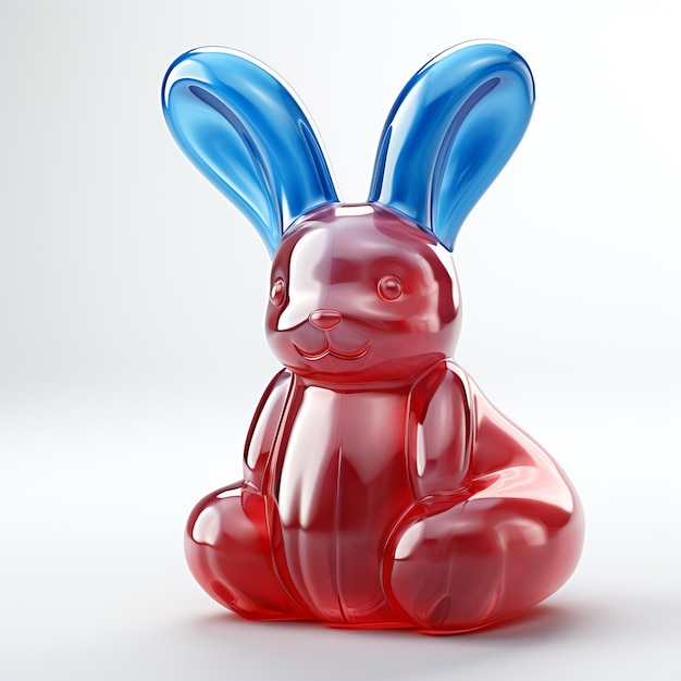 Photo un lapin rouge et bleu