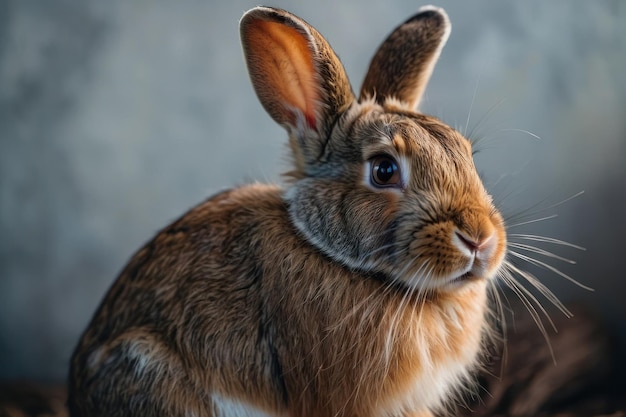 Photo le lapin serein dans l'herbe