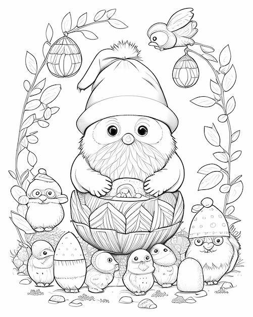 Lapin super mignon Bonheur Pâques Livre de coloriage Aventure