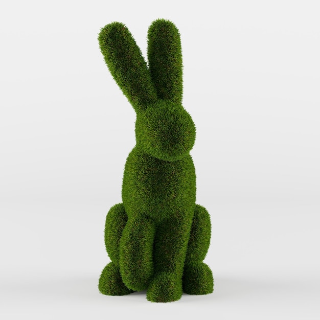 Lapin topiaire sur fond blanc