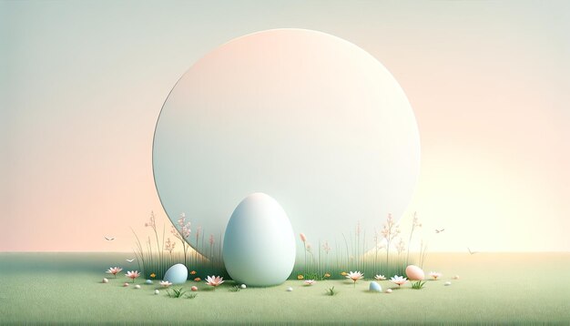 Les lapins et les œufs de Pâques enchantés dans un pays des merveilles de printemps pastel