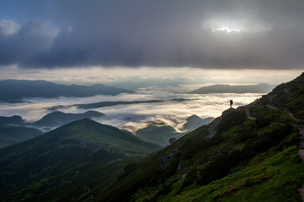 Large panorama de montagne.