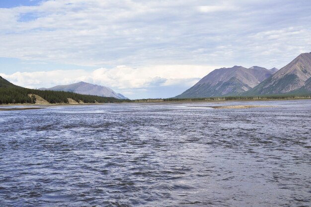 Large rivière de montagne