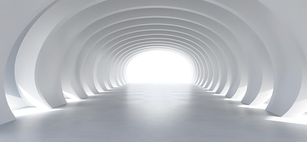 Un large tunnel futuriste