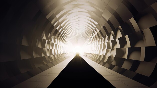 Un large tunnel futuriste