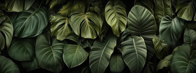 Larges feuilles tropicales