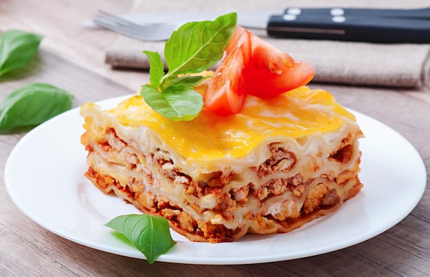 Lasagne classique avec sauce bolognaise