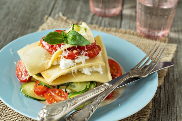 Lasagne végétarienne sans cuisson aux légumes