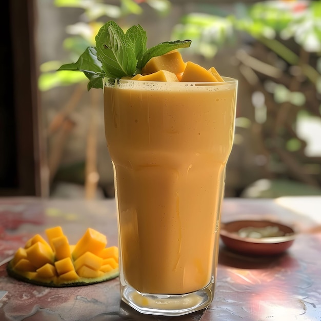 Le lassi de mangue est sucré et piquant.