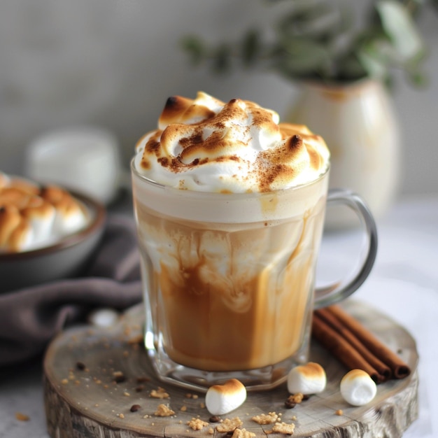 Latte au marshmallow grillé