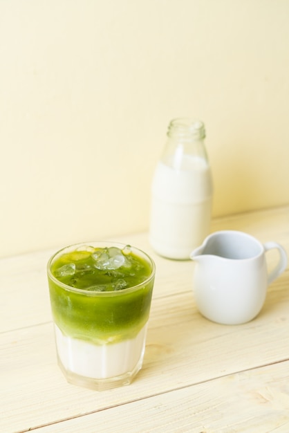 latte au thé vert matcha glacé