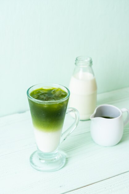 latte au thé vert matcha glacé