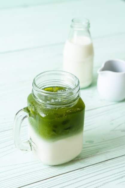 latte au thé vert matcha glacé