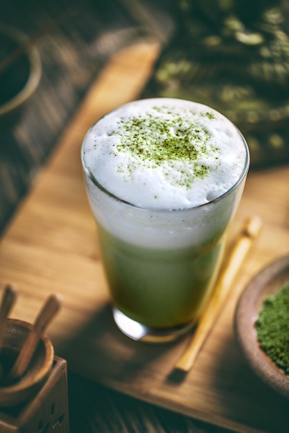 Latte au thé vert matcha