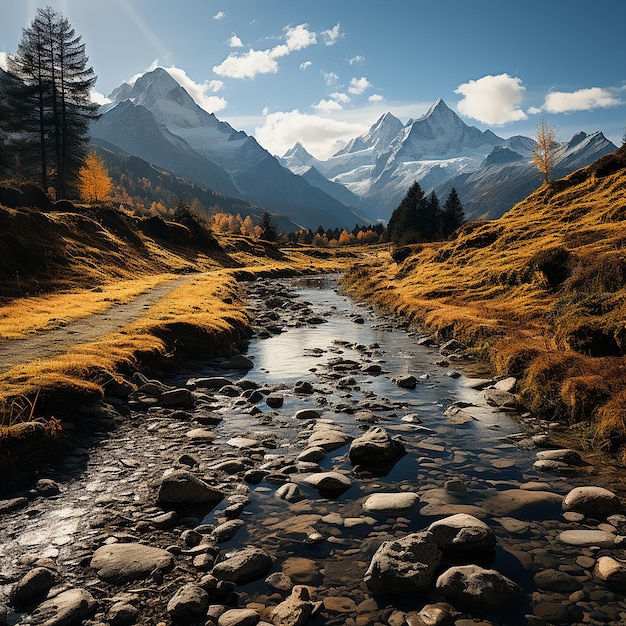 Lautunno est arrivé dans les alpes italiennes