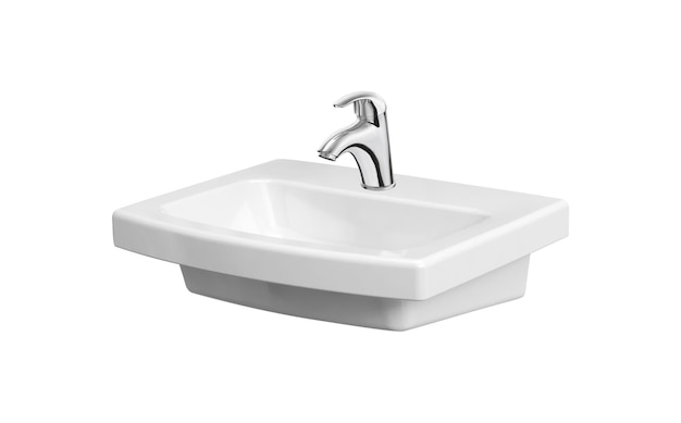 Lavabo isolé sur blanc