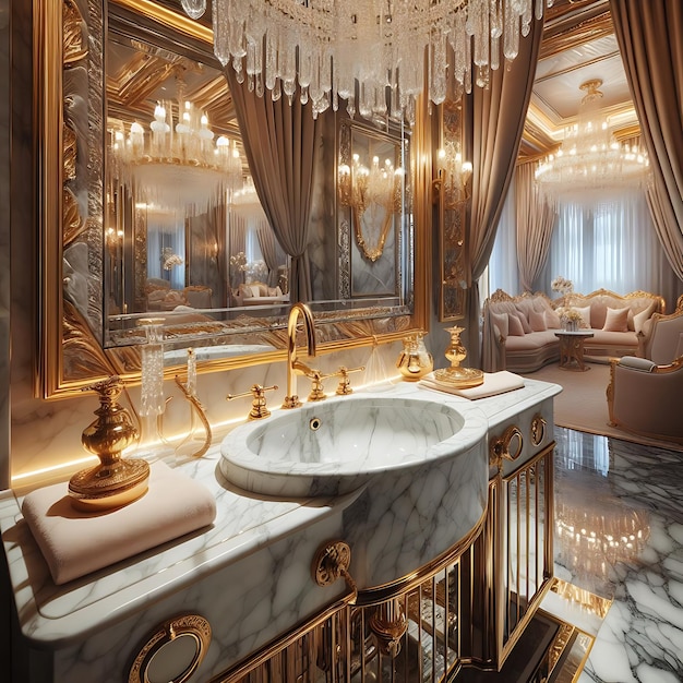 Photo un lavabo de luxe