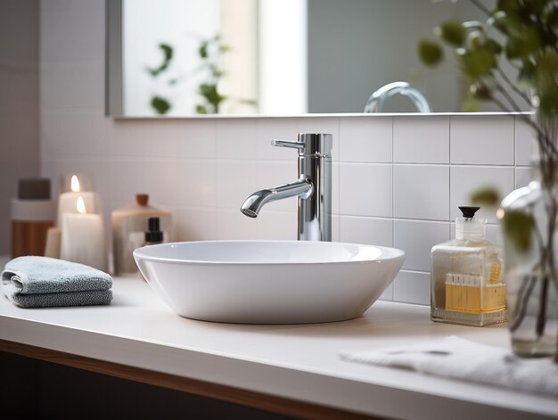 Lavabo de salle de bain de style moderne et simple