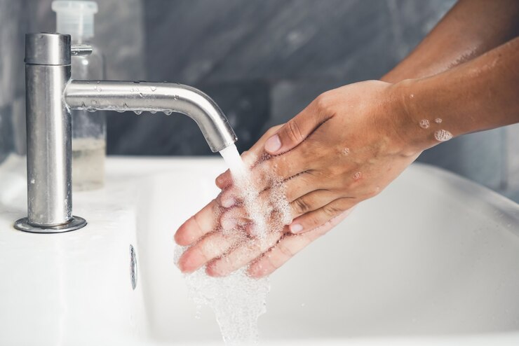 Photo lavage des mains pour la prévention de la nouvelle maladie à coronavirus 2019 ou covid-19